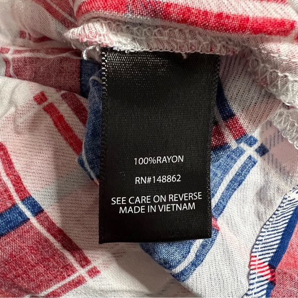 Torrid Challis Puff Sleeve Tiered Maxi Dress 0X Women’s Red Blue GUC 17647247. - Picture 5 of 8